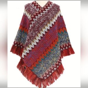 **Long, Colorful Jersey Shawl for Fall and Winter